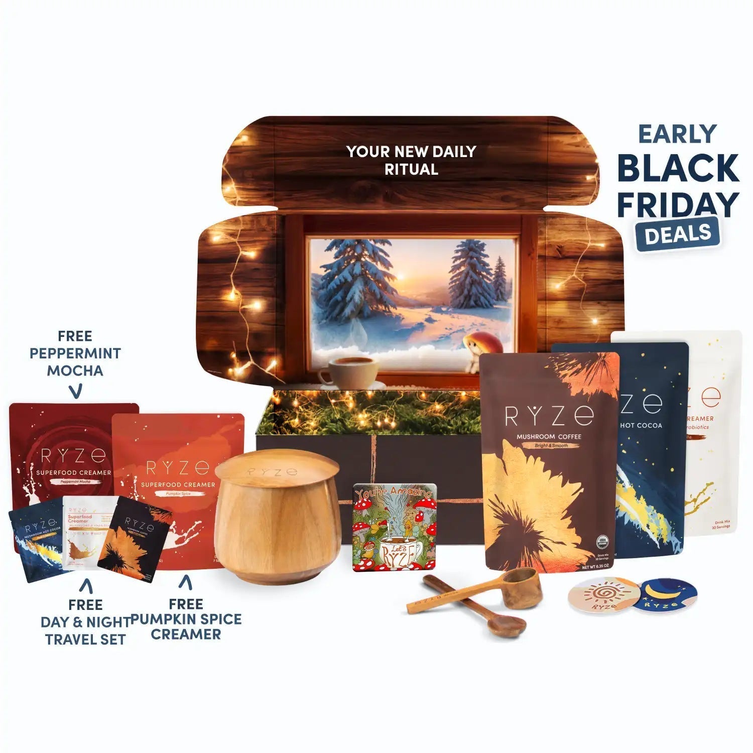 RYZE Ritual Set: Cocoa + Coffee - Gift Ready