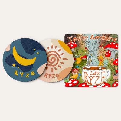 Coasters + Mushroom Magnet - Premium Choice
