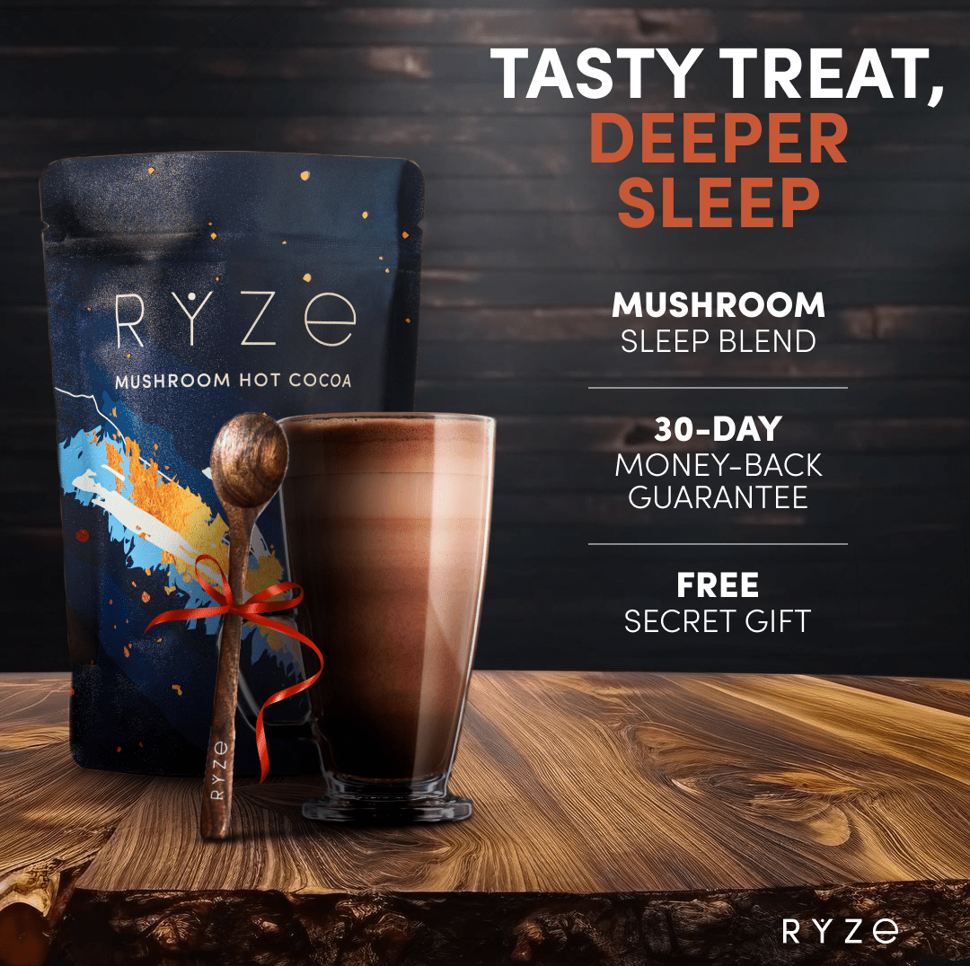 RYZE Hot Cocoa - with 6 Sleep Superfoods to Help Fall Asleep and Stay Asleep - Bright Touch