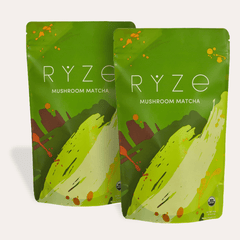 RYZE Matcha - with 6 Organic Adaptogenic Mushrooms Grown In USA and Ceremonial-Grade Japanese Matcha - Weekend Pair